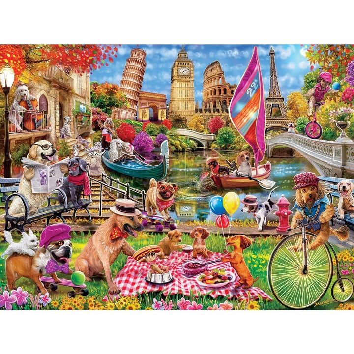 Medley Dog Gone Days 300PC EZ Grip Jigsaw Puzzle 18x24 Recycled Material Image 2