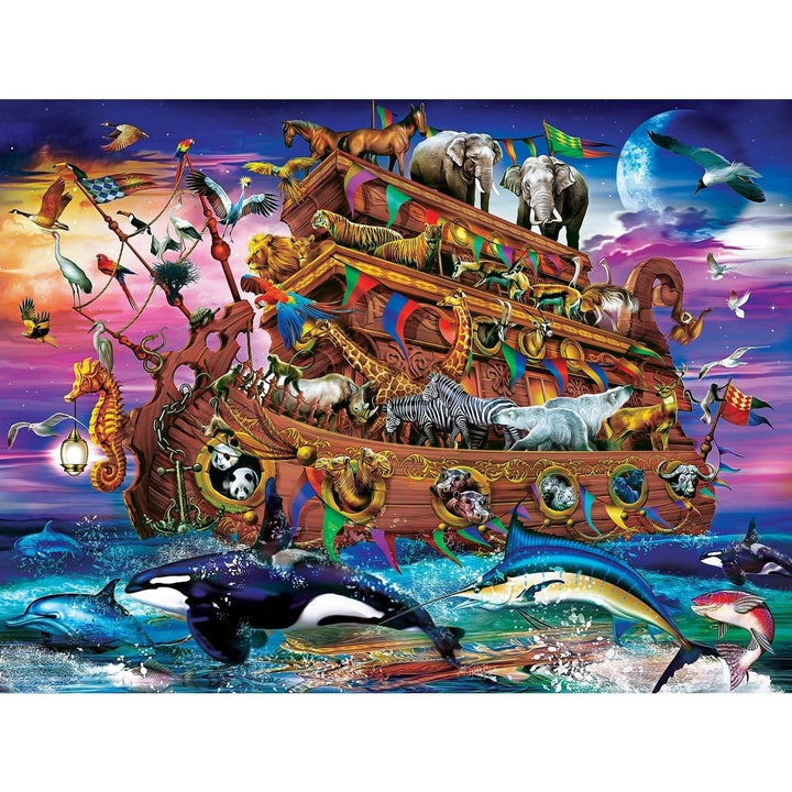 MasterPieces Medley Noahs Ark 300 Piece EZ Grip Jigsaw Puzzle 18x24 Recycled Image 2