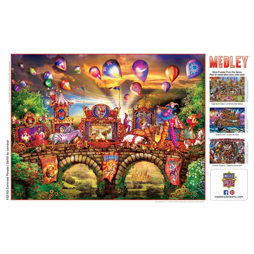 MasterPieces Medley 300PC EZ Grip Jigsaw Puzzle 18x24 Carnival Parade Theme Image 4