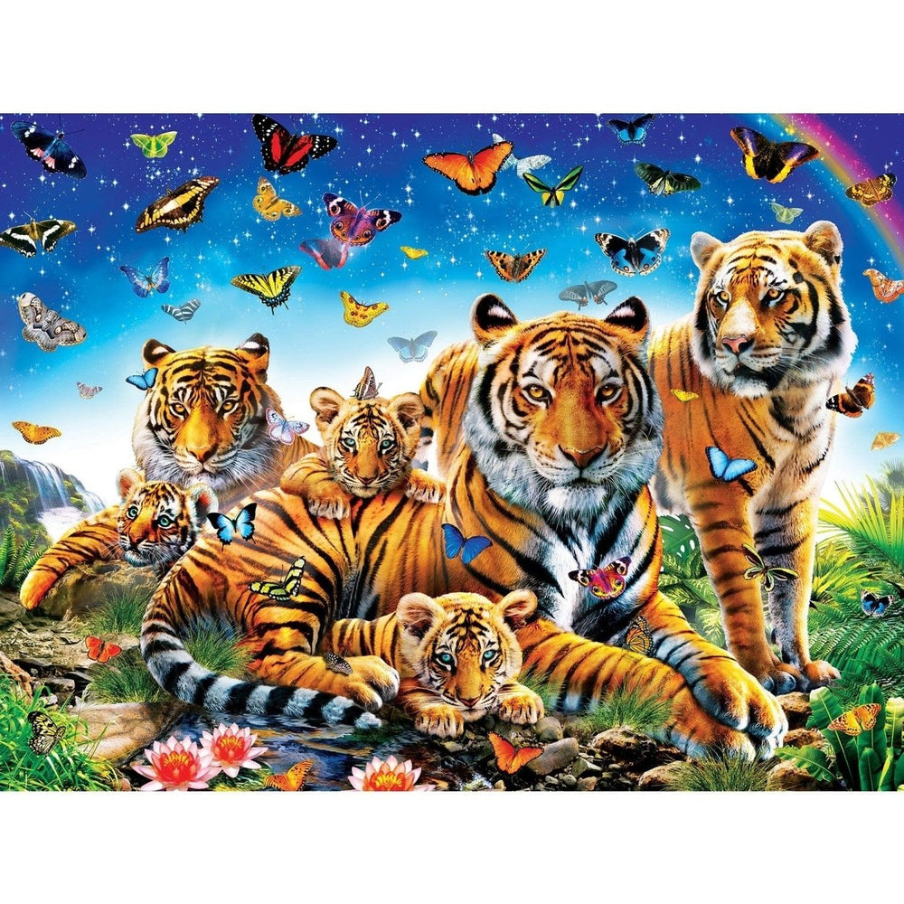 Medley Tiger Butterflies 300 Piece EZ Grip Jigsaw Puzzle 18x24 Recycled Material Image 2