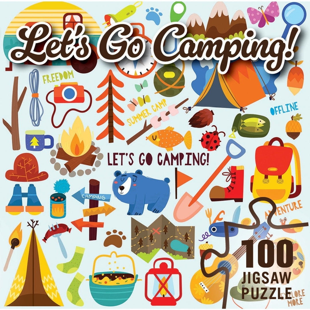 Lets Go Camping 100 Piece Jigsaw Puzzle Eco-Friendly Colorful Outdoor Fun Image 3