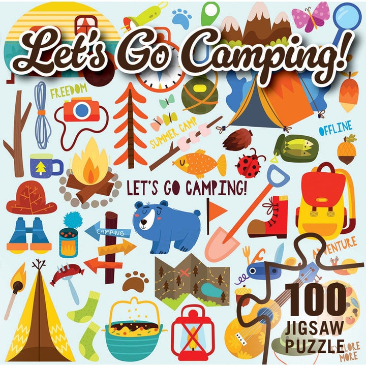 Lets Go Camping 100 Piece Jigsaw Puzzle Eco-Friendly Colorful Outdoor Fun Image 3