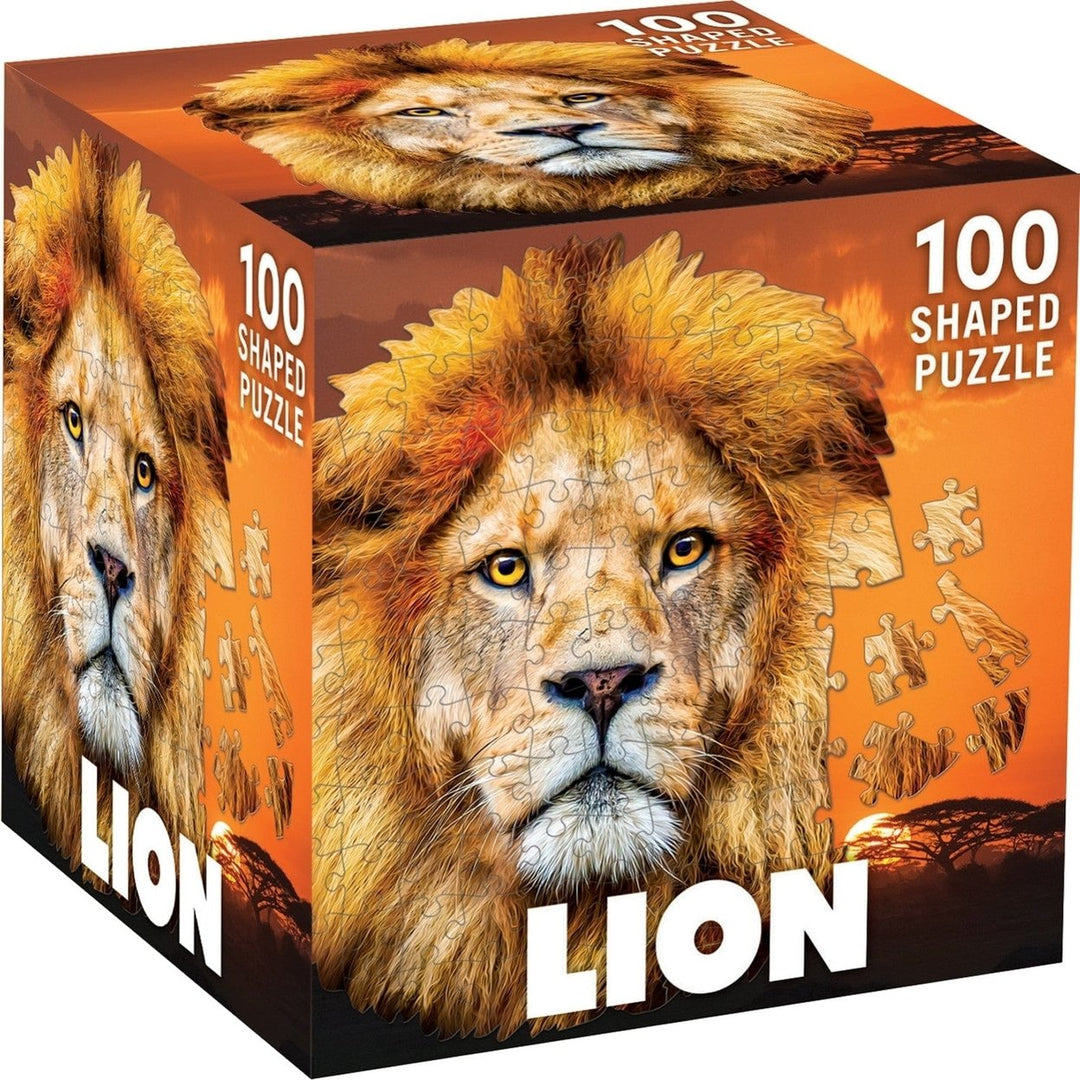 Lion 100 Piece Shaped Jigsaw Puzzle Eco-Friendly Recycled Board Great for Kids Image 1