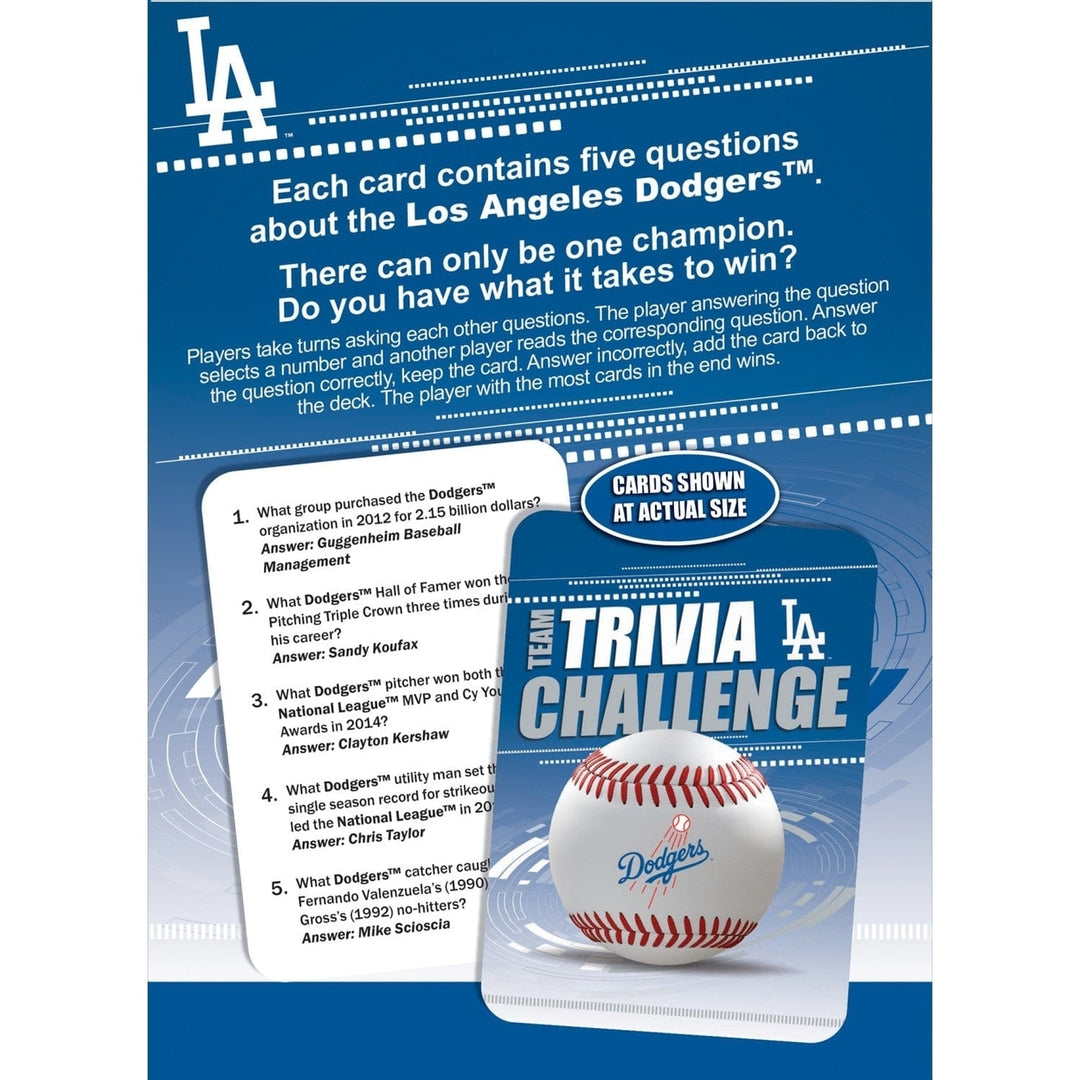 Los Angeles Dodgers Trivia Challenge Game 50 Cards 250 Questions Ages 12+ Image 3