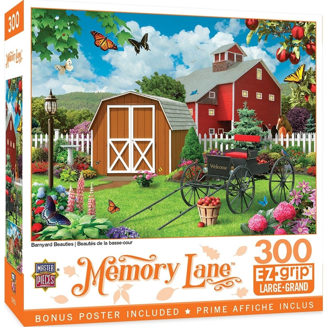 Memory Lane 300 Piece EZ Grip Jigsaw Puzzle Barnyard Beauties Alan Giana Art Image 1