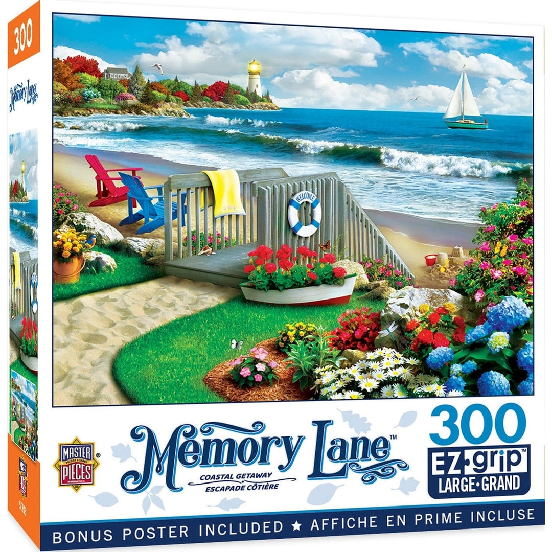 Memory Lane Coastal Getaway 300PC EZ Grip Jigsaw Puzzle 18x24 Alan Giana Image 1