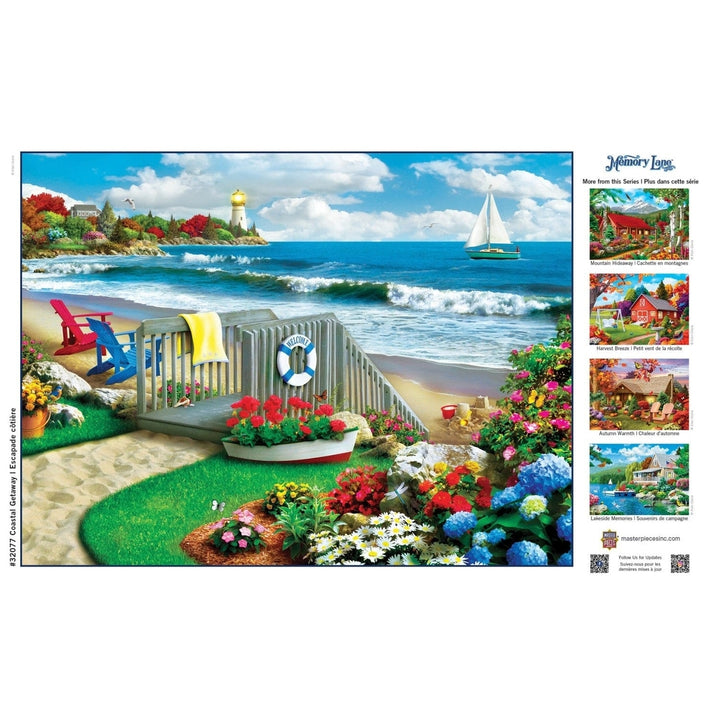 Memory Lane Coastal Getaway 300PC EZ Grip Jigsaw Puzzle 18x24 Alan Giana Image 4