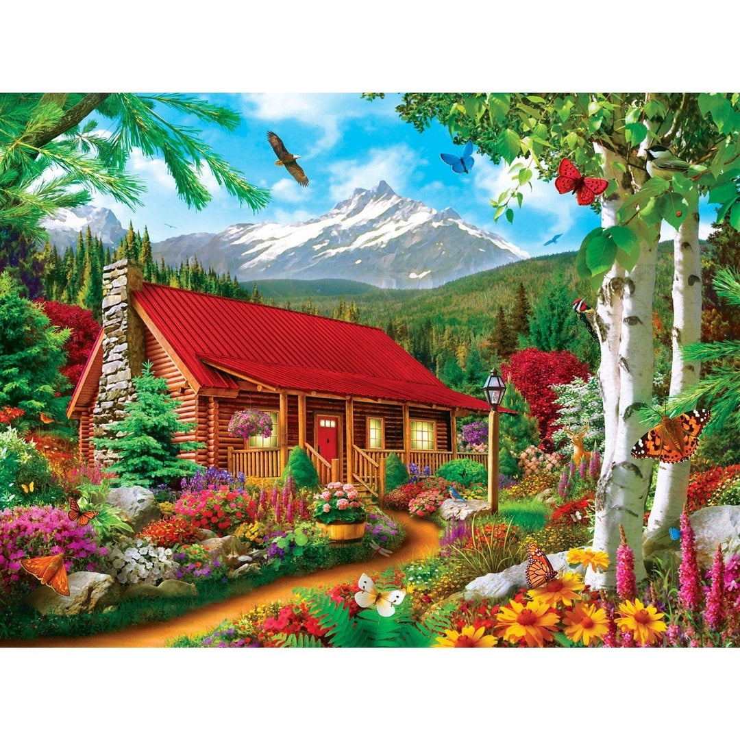 MasterPieces Memory Lane 300 Piece EZ Grip Jigsaw Puzzle Mountain Cabin Garden Image 2