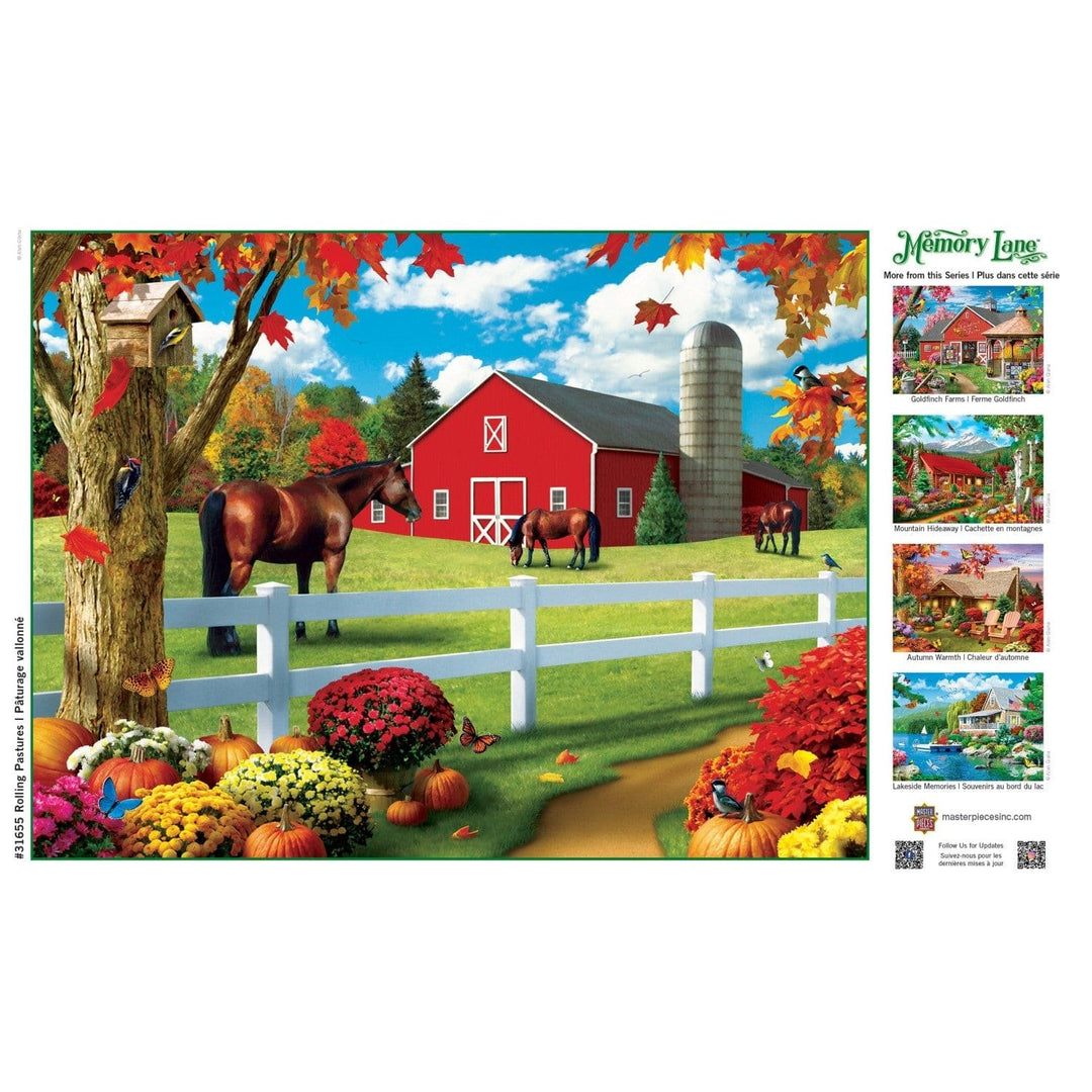 Memory Lane 300 Piece EZ Grip Jigsaw Puzzle Fall Scene Large Puzzle by MasterPieces Image 4