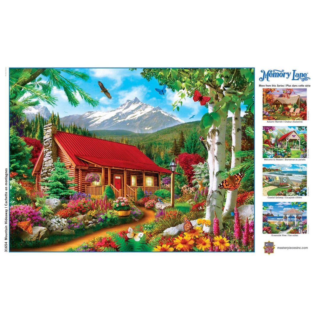 MasterPieces Memory Lane 300 Piece EZ Grip Jigsaw Puzzle Mountain Cabin Garden Image 4