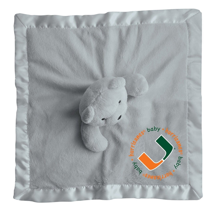 Miami Hurricanes Security Bear Gray Soft Plush Embroidered 14x14 Baby Fanatics Image 3