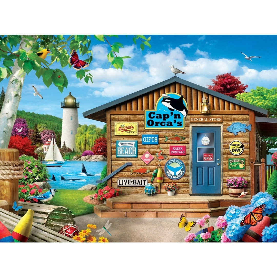 Memory Lane Capn Orcas 300 Piece EZ Grip Jigsaw Puzzle Coastal Scene Image 2