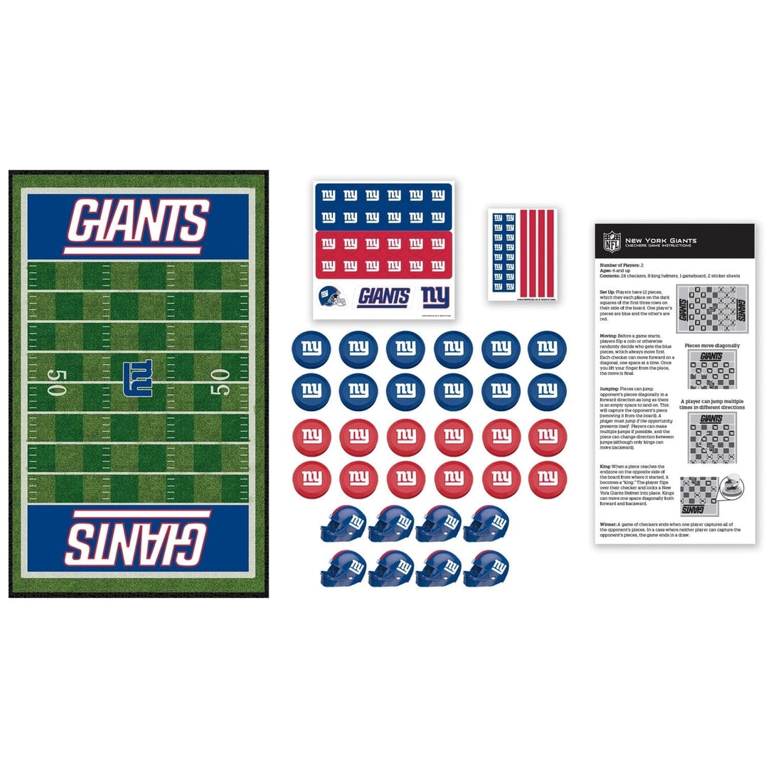 York Giants Checkers Game NFL Board Game 24 Pieces 13x21 inch Size Image 2