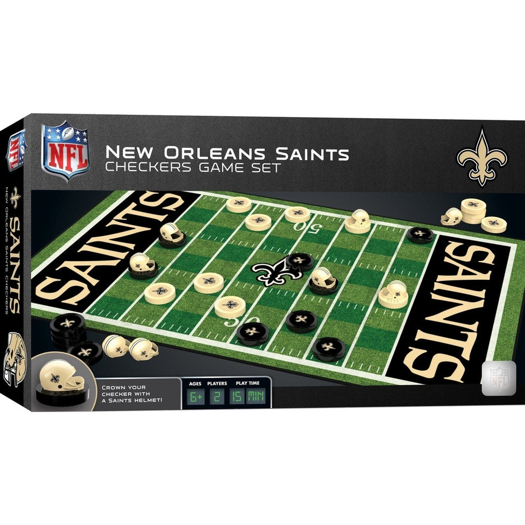 Orleans Saints Checkers Board Game NFL Officially Licensed 24 Pieces Image 1