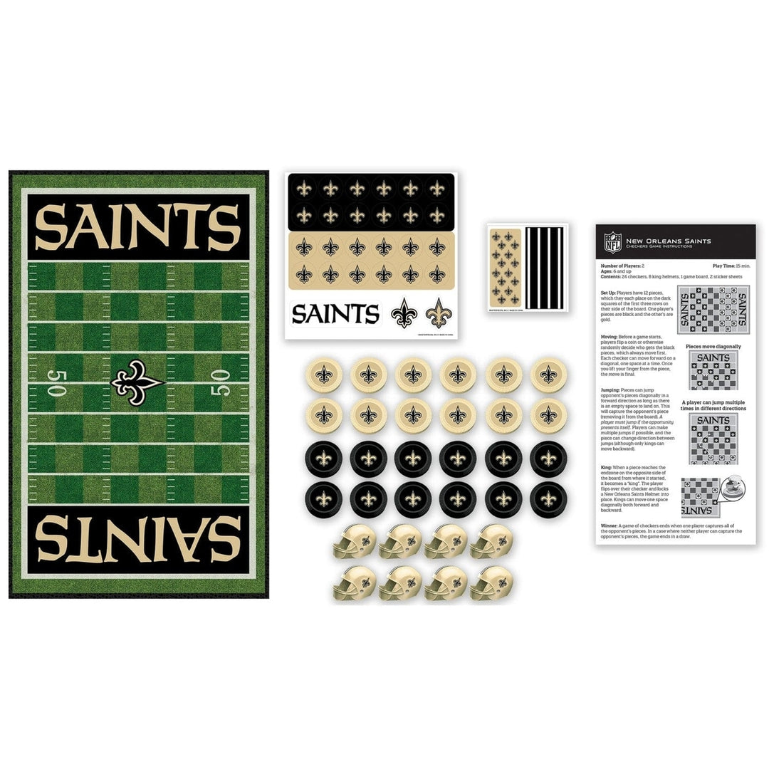 Orleans Saints Checkers Board Game NFL Officially Licensed 24 Pieces Image 2