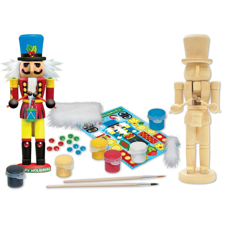 Nutcracker Drummer Wood Craft Paint Set Non-Toxic Art Kit for Kids 9 Inch Tall Image 2