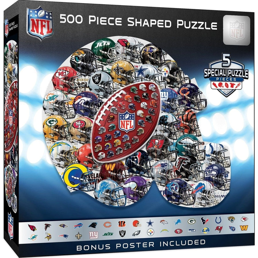 NFL - Helmet Drip Art 500 Piece Shaped Jigsaw Puzzle Image 1