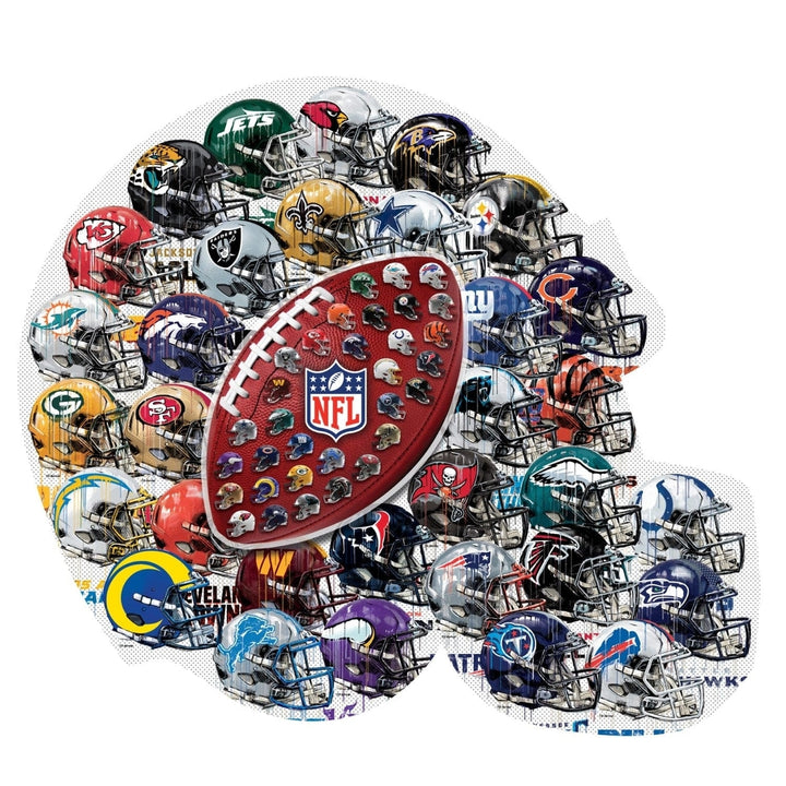 NFL - Helmet Drip Art 500 Piece Shaped Jigsaw Puzzle Image 2