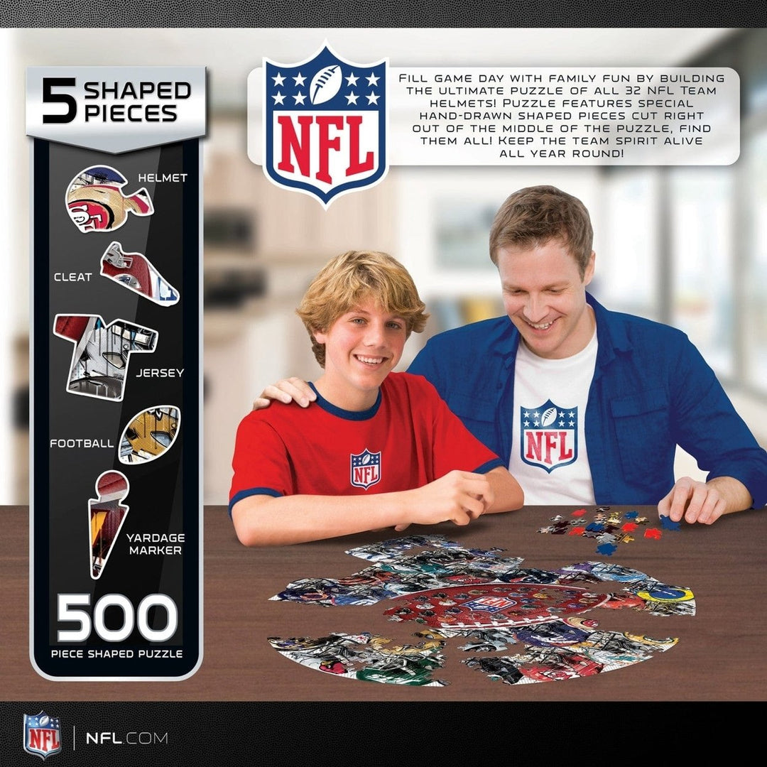 NFL - Helmet Drip Art 500 Piece Shaped Jigsaw Puzzle Image 3