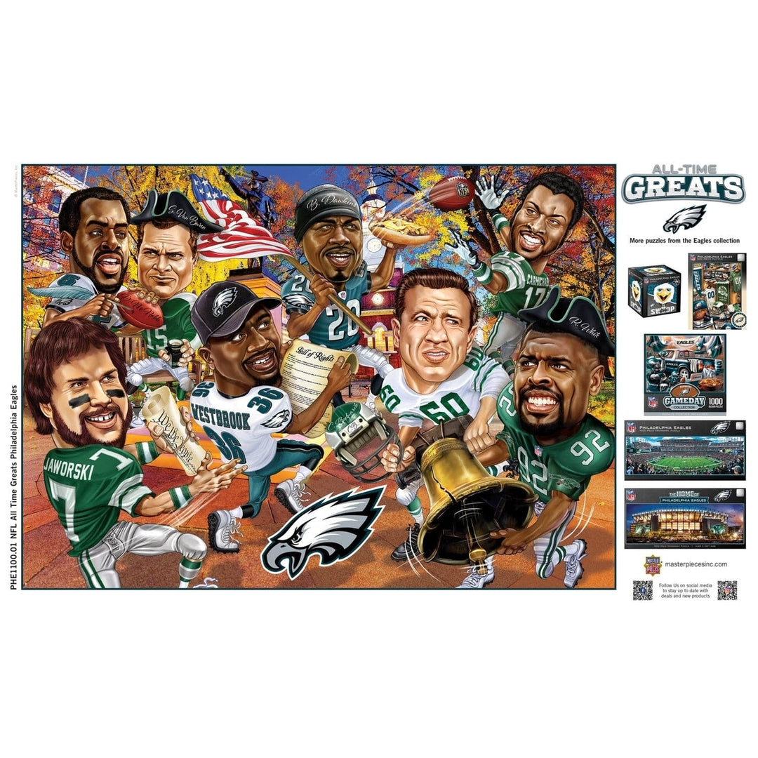 Philadelphia Eagles 500 Piece Jigsaw Puzzle NFL All Time Greats Eco-Friendly Image 4