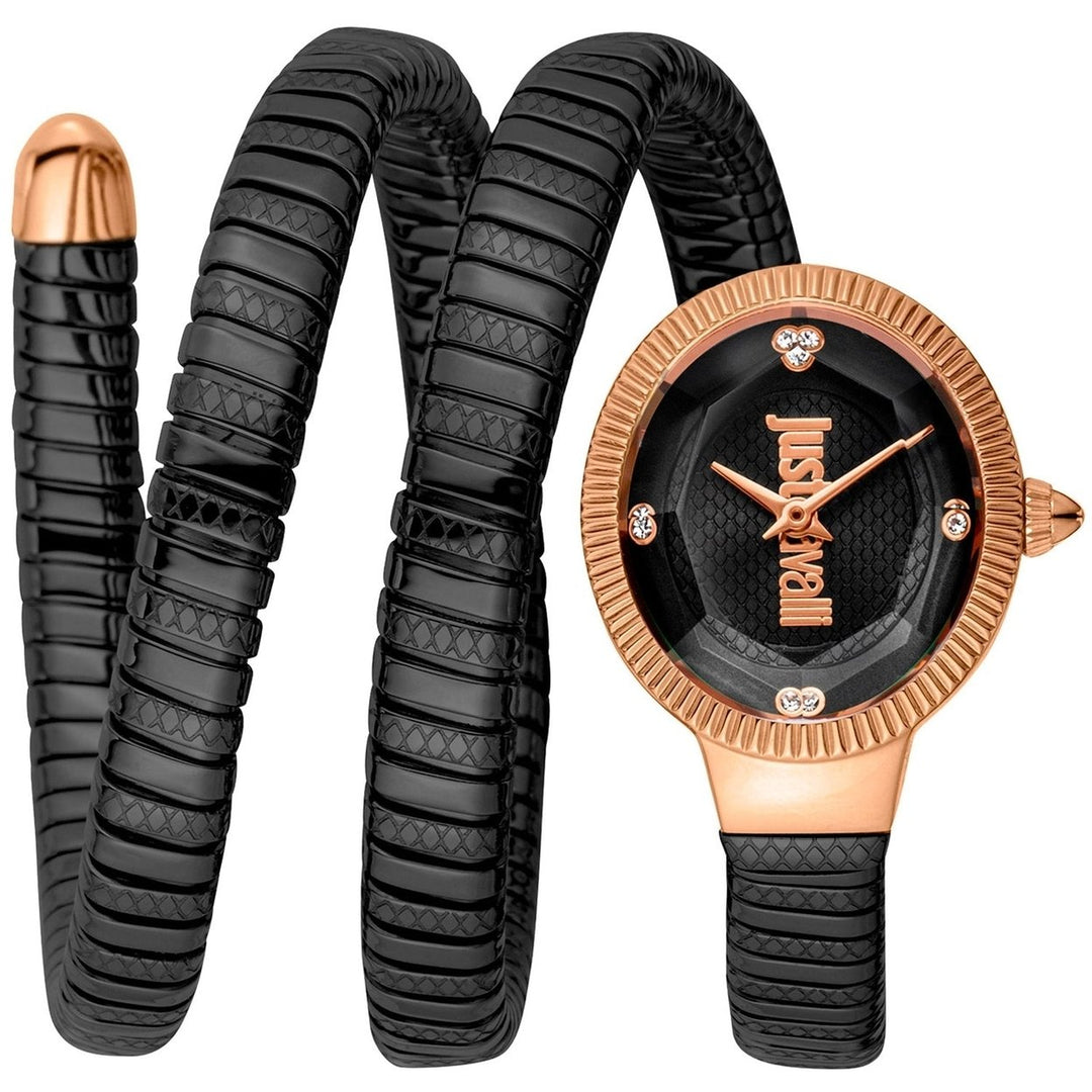 Just Cavalli Womens After Party Snake Black Dial Watch - JC1L269M0075 Image 1