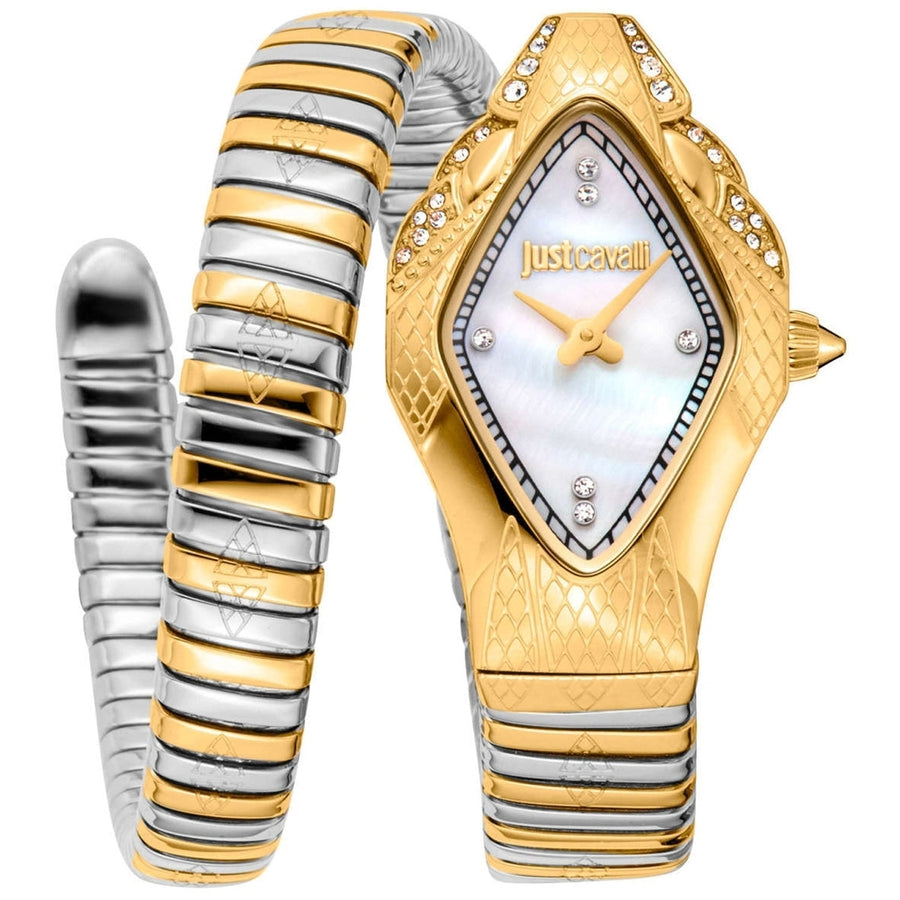 Just Cavalli Womens Ferocious Snake White Dial Watch - JC1L306M0065 Image 1