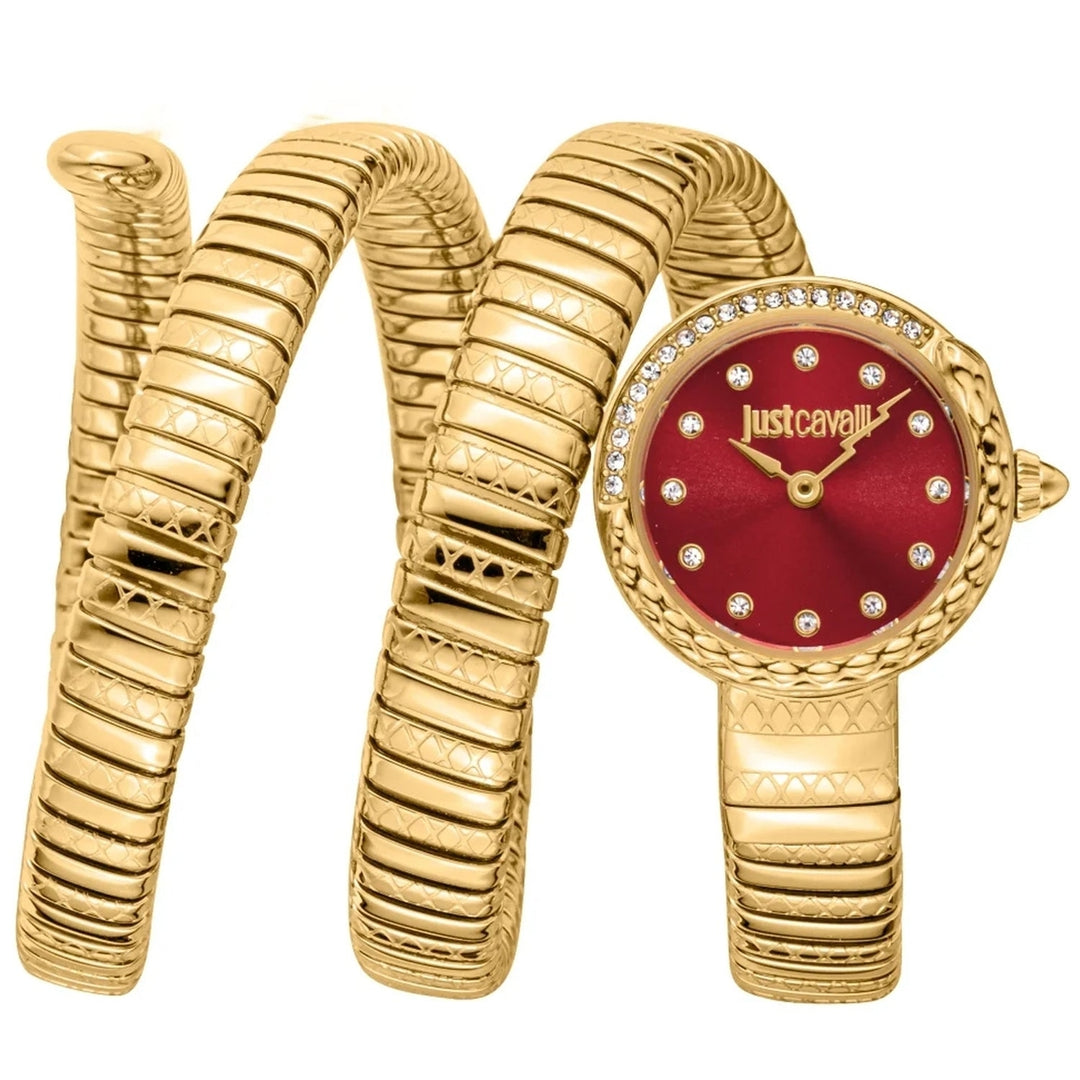 Just Cavalli Womens Enchanting Snake Red Dial Watch - JC1L302M0035 Image 1