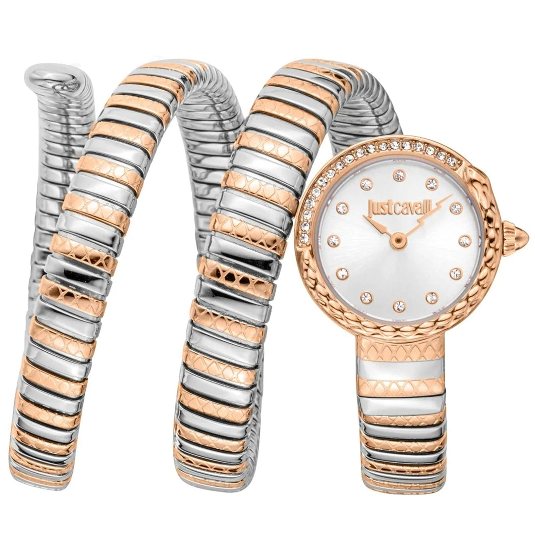 Just Cavalli Womens Enchanting Snake Silver Dial Watch - JC1L302M0065 Image 1