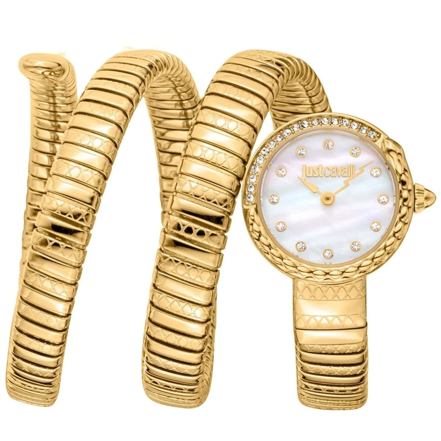 Just Cavalli Womens Enchanting Snake White Dial Watch - JC1L302M0025 Image 1