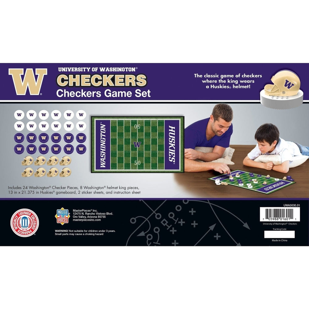 Washington Huskies NCAA Checkers Board Game 13x21 inches MasterPieces set Image 2