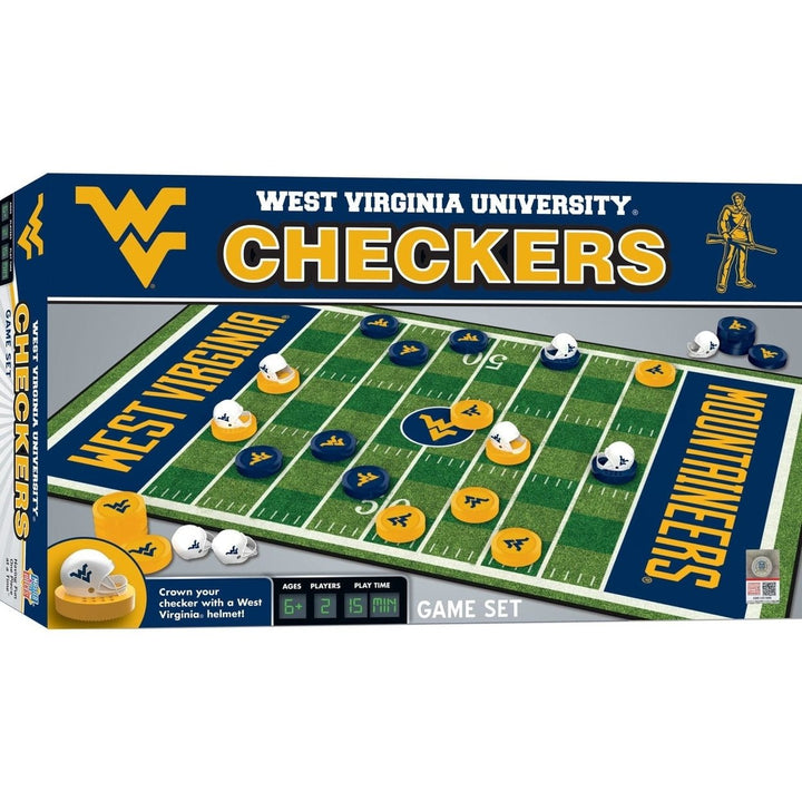 West Virginia Mountaineers Checkers Board Game NCAA Officially Licensed 13x21.4 Image 1