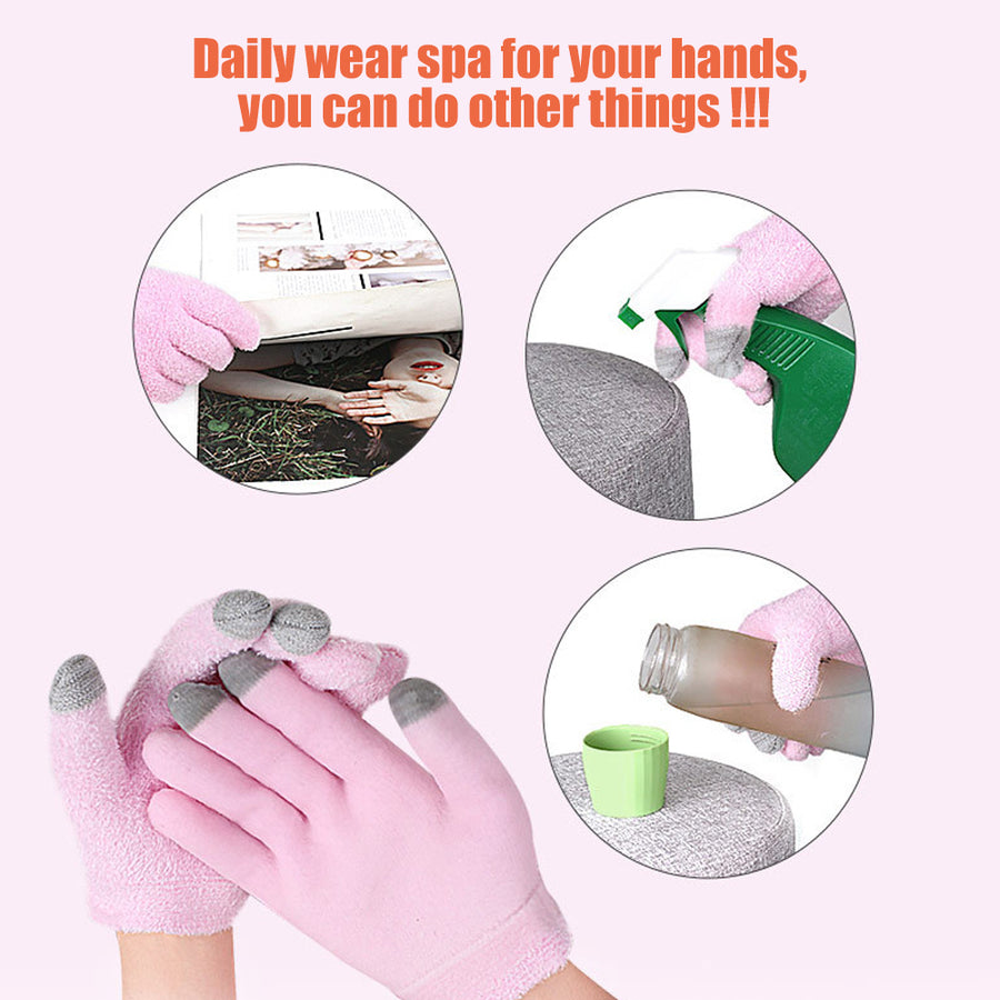 Touch Screen Spa Gloves Moisturizing Gel Gloves Heal Eczema Cracked Dry Skin Cracked hand Cuticles for for Repair Image 1