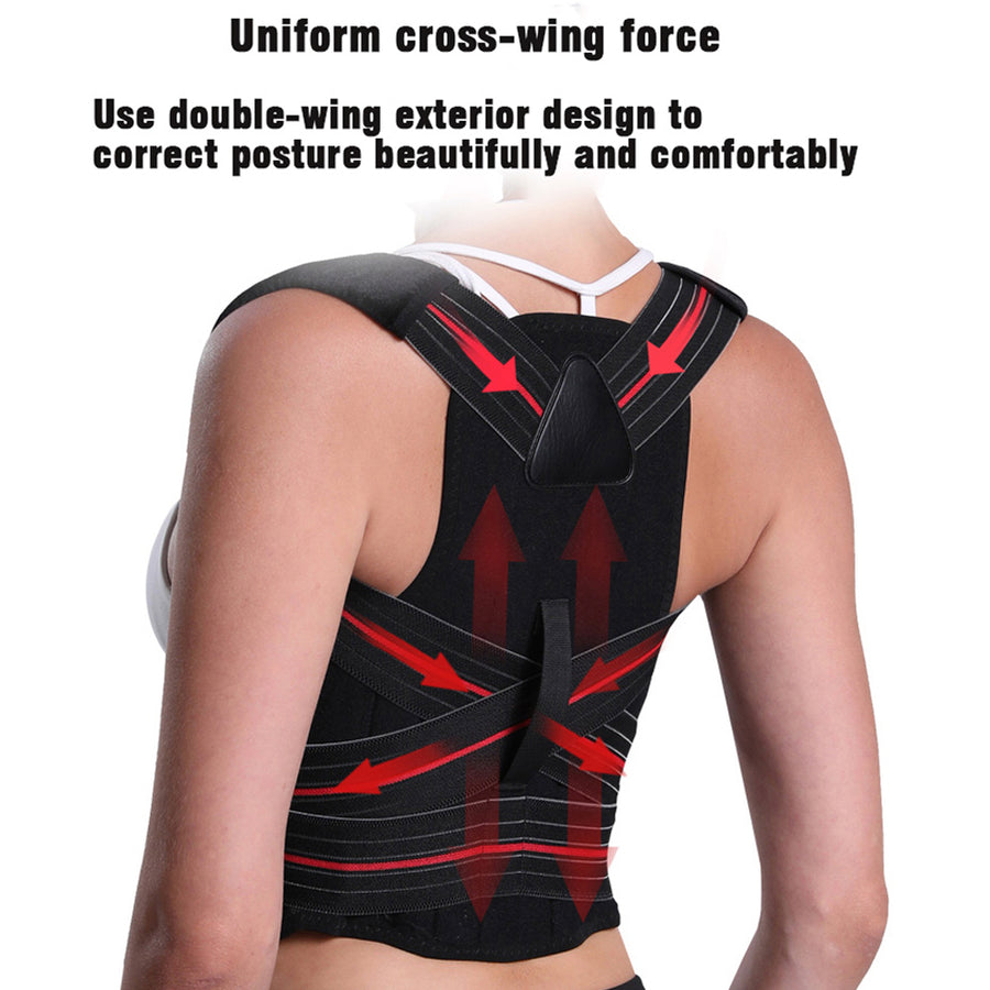 GOMOREON Adjustable Posture Corrector Back Support Shoulder Brace Posture Correction Spine Postural Fixer Tape for Men Image 1