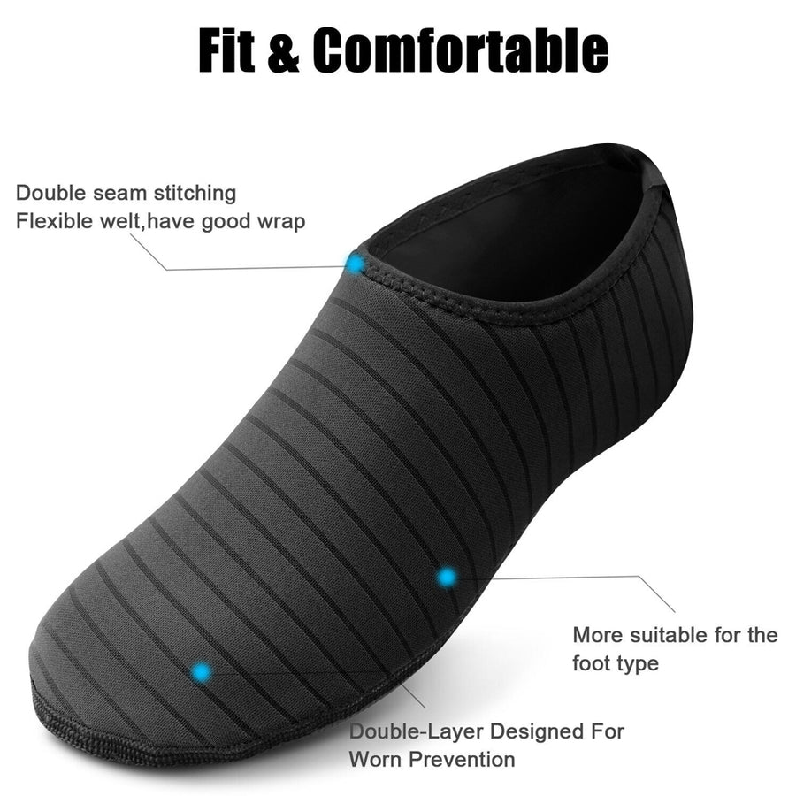 GOMOREON 1Pair Mens Womens Water Shoes Barefoot Beach Pool Shoes Quick-Dry Aqua Yoga Socks for Surf Swim Water Sport Image 1