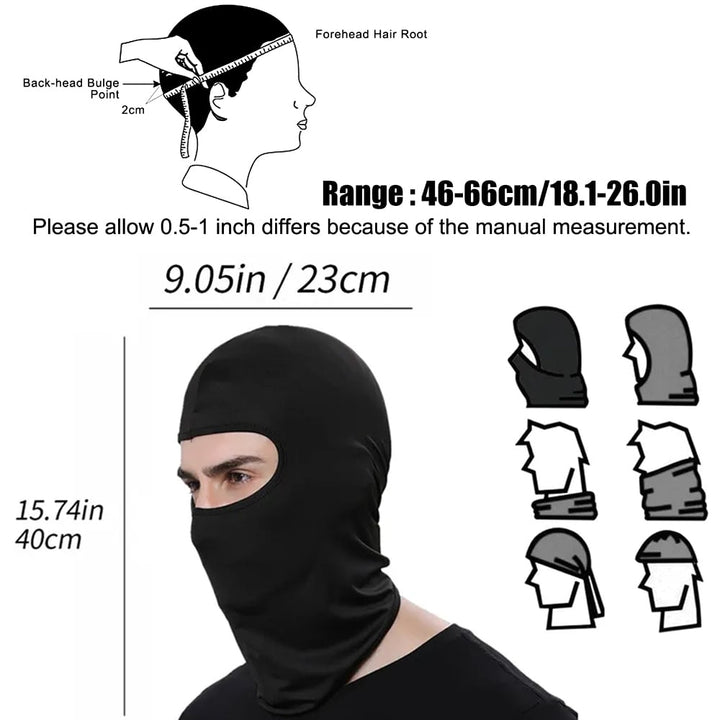 1Pcs Ski Mask Full Face Cover UV Protection Balaclava Winter Neck Gaiter Men Women Outdoor Sports Cycling Windproof Hood Image 6