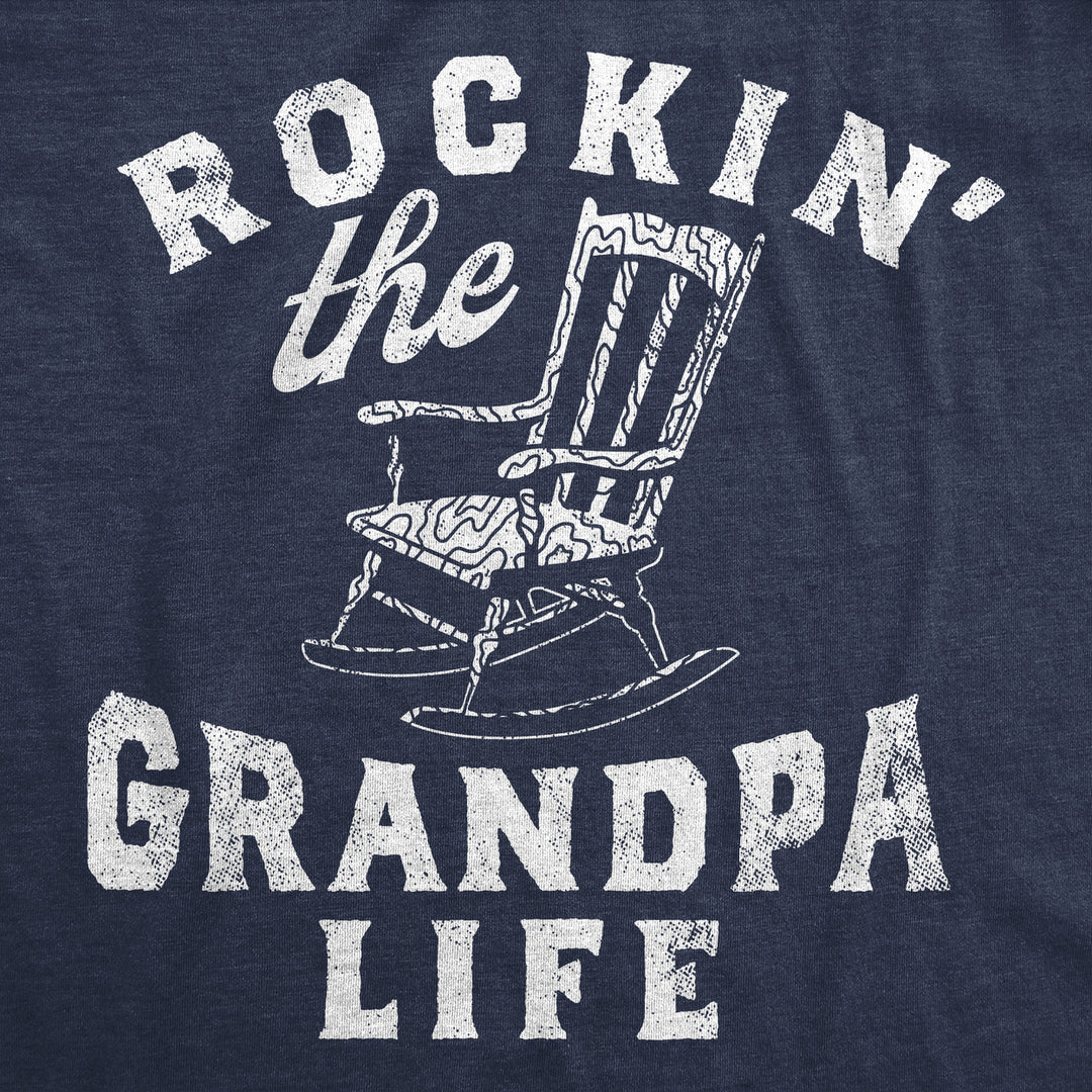 Mens Funny T Shirts Rockin The Grandpa Life Sarcastic Rocking Chair Graphic Tee For Men Image 4