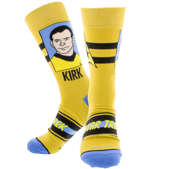 Star Trek Captain Kirk Portrait Crew Socks Image 1