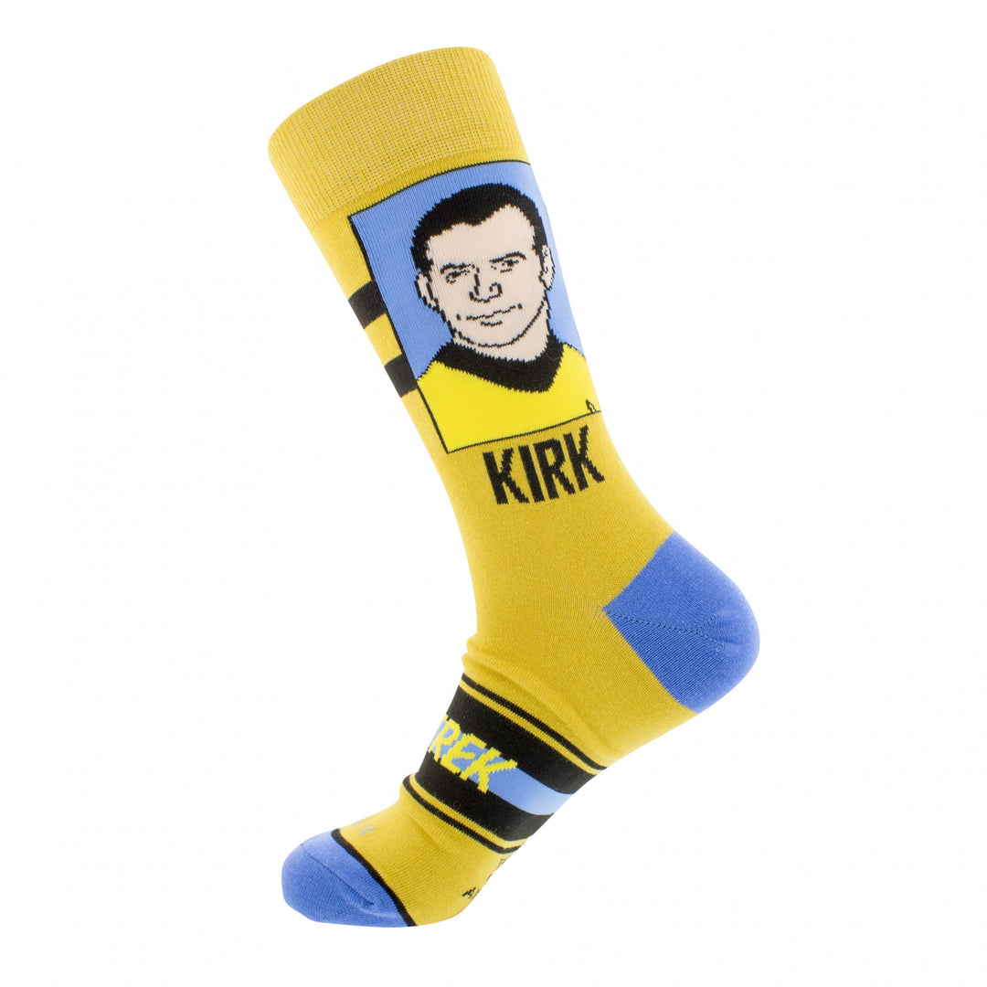 Star Trek Captain Kirk Portrait Crew Socks Image 4