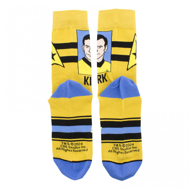 Star Trek Captain Kirk Portrait Crew Socks Image 6