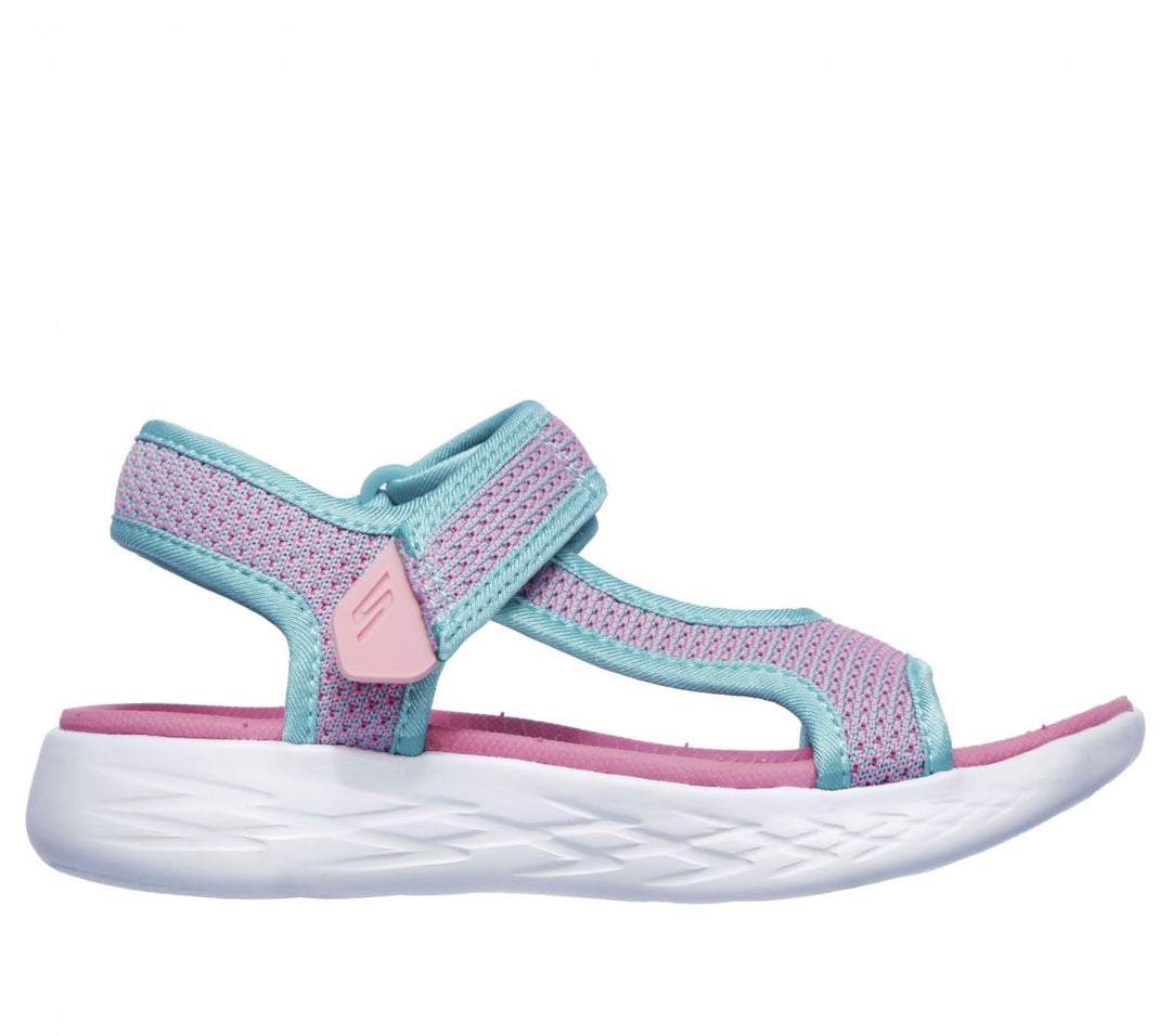 Skechers Girls On The Go 600 - Crush Brights Sandals Aqua/Pink - 86982L-AQPK AQUA/PINK Image 1