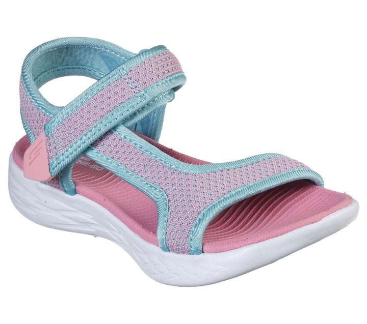 Skechers Girls On The Go 600 - Crush Brights Sandals Aqua/Pink - 86982L-AQPK AQUA/PINK Image 2