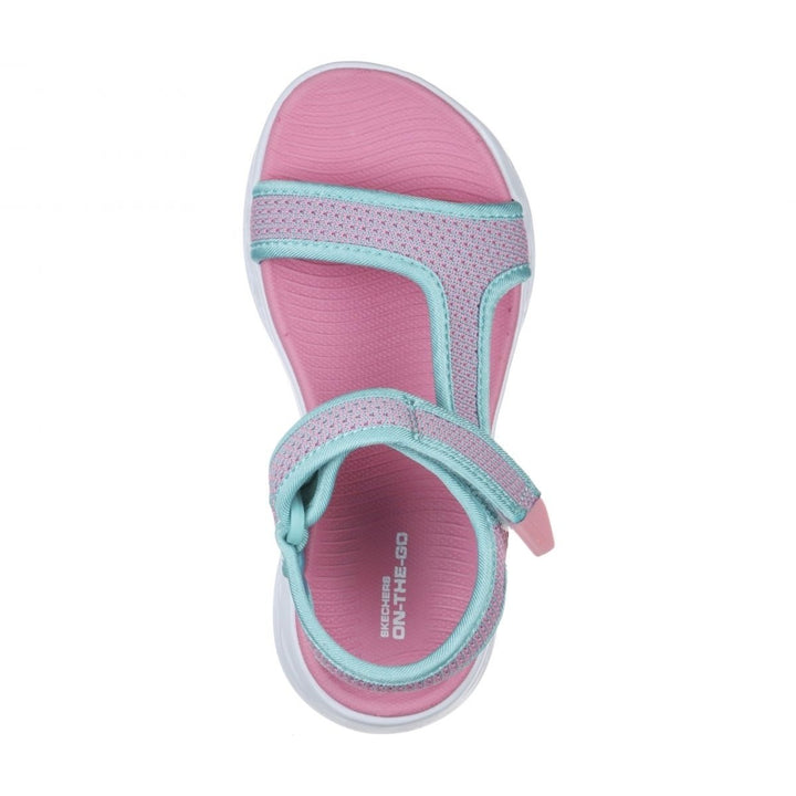 Skechers Girls On The Go 600 - Crush Brights Sandals Aqua/Pink - 86982L-AQPK AQUA/PINK Image 3