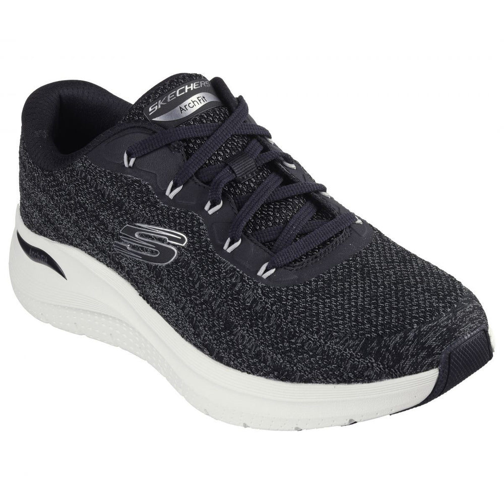 Skechers Mens Arch Fit 2.0 - Road Wave Sneaker Black/White - 232701-BKW Black / White Image 2