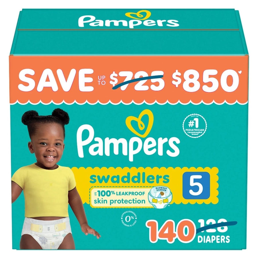 Pampers Swaddlers Diapers Size 5 (27+ Pounds) 140 Count Image 1