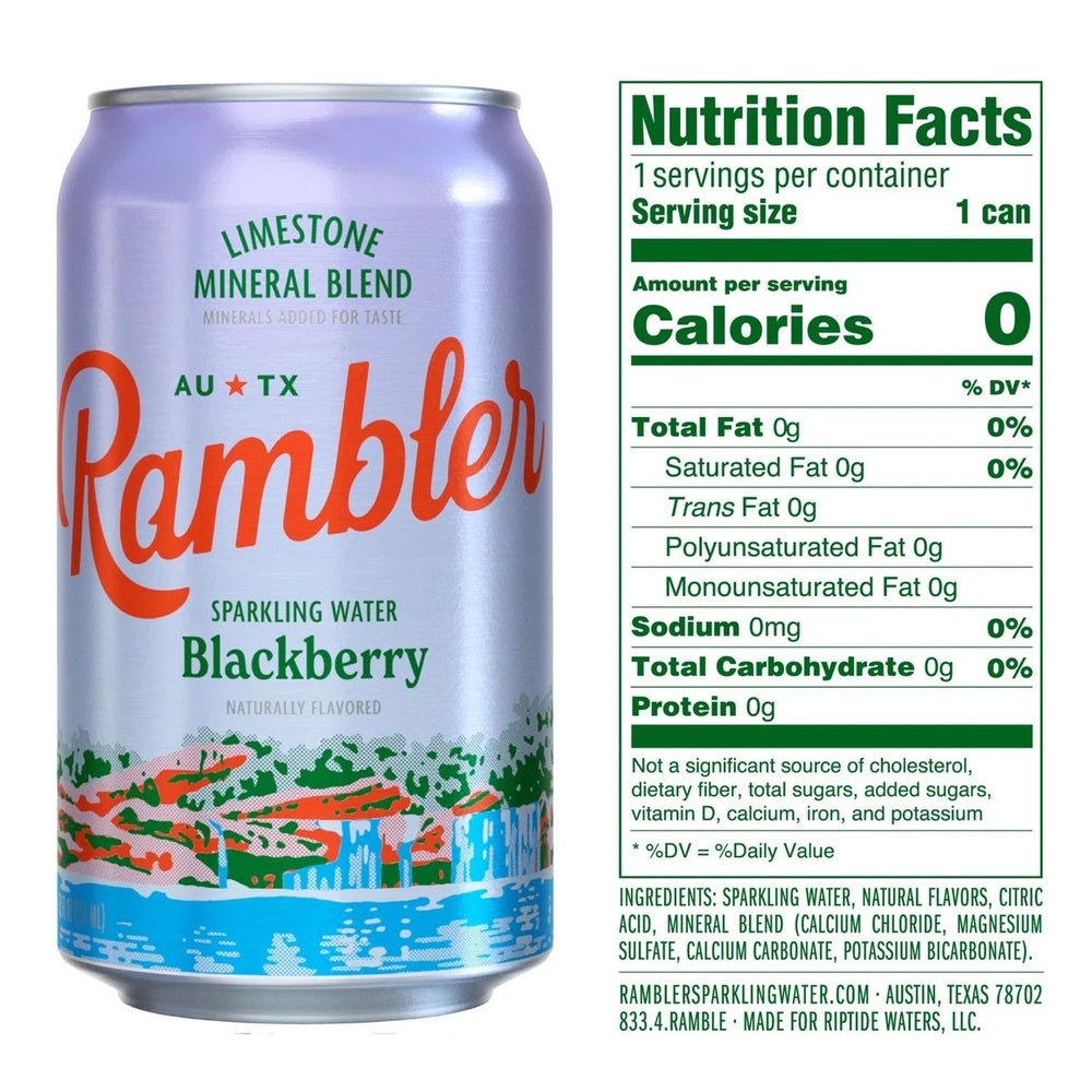 Rambler Sparkling Water Variety Pack 12 Fluid Ounce (Pack of 24) Image 2