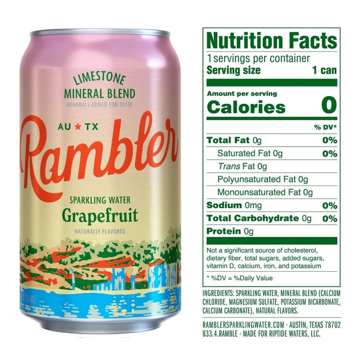 Rambler Sparkling Water Variety Pack 12 Fluid Ounce (Pack of 24) Image 3