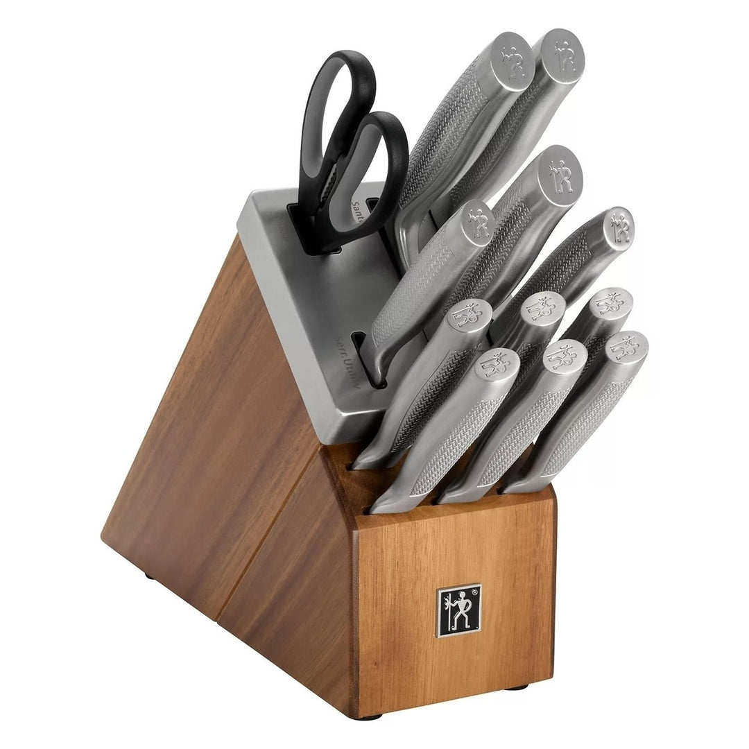 Henckels Diamond 13-Piece Self-Sharpening Acacia Block Set Image 1