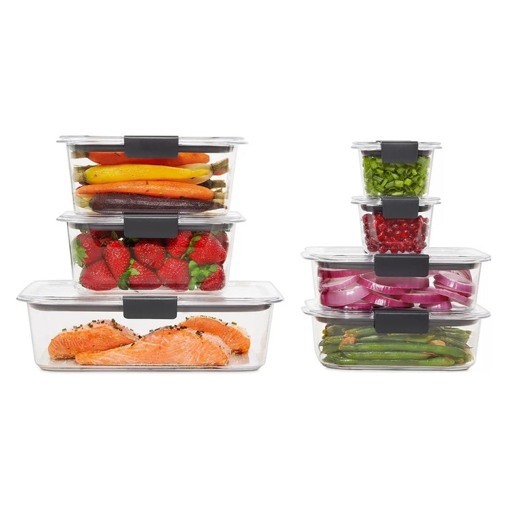 Rubbermaid Brilliance StainShield Plastic Food Storage Containers 14-Piece Set Image 1