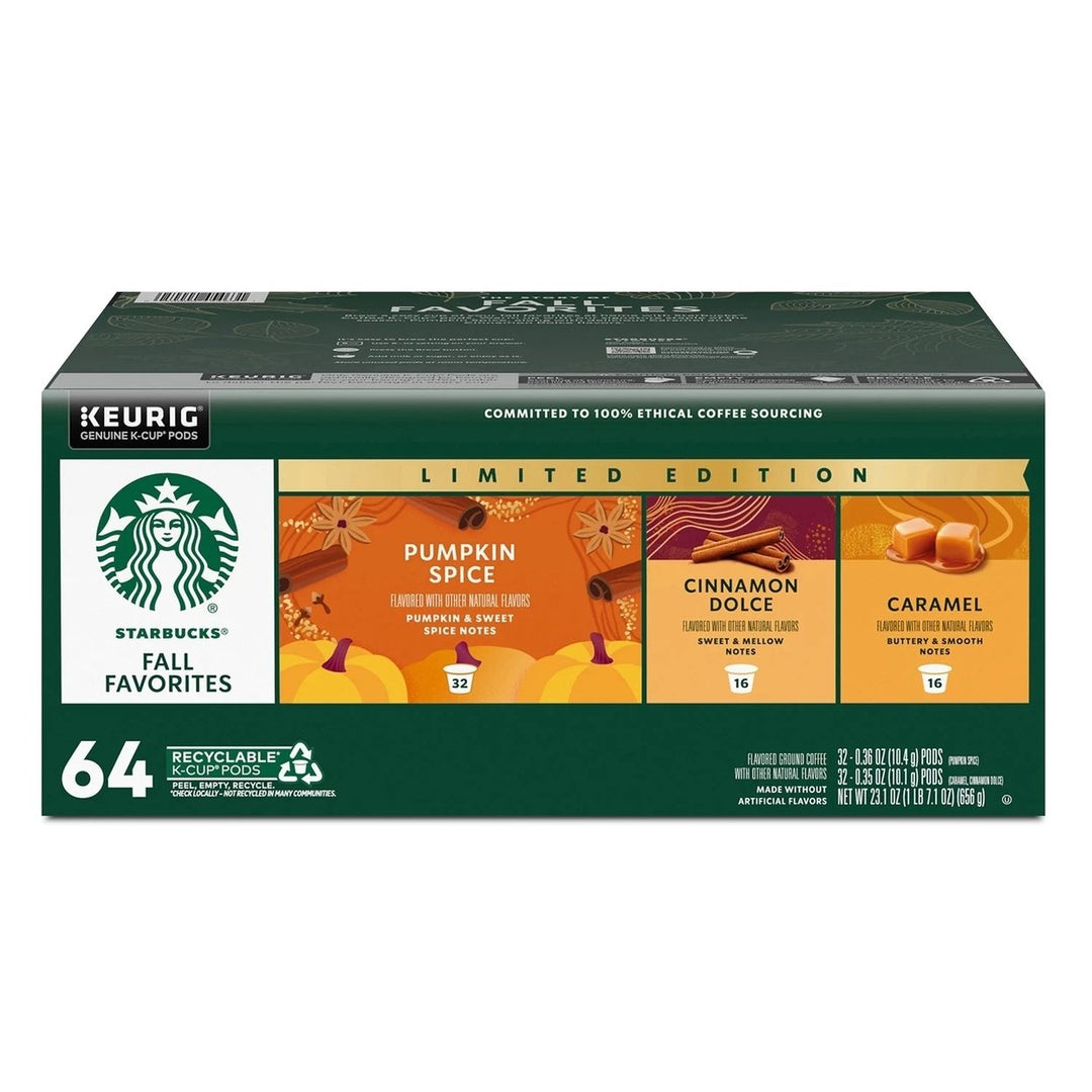 Starbucks K-Cup Coffee Pods Fall Variety Pack 64 Count Image 1