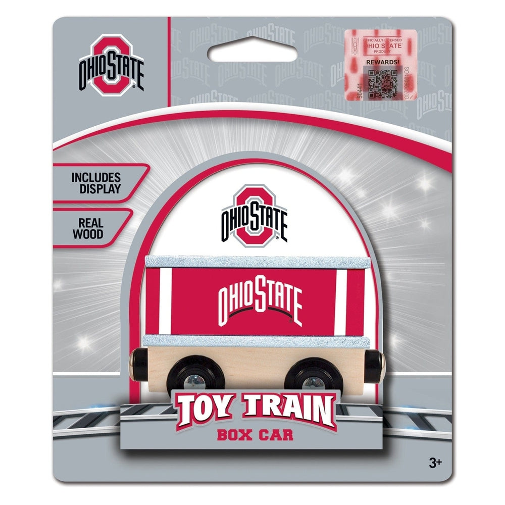 Ohio State Buckeyes Wooden Toy Train Box Car NCAA Compatible with Wooden Tracks Image 2